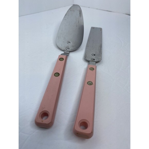 Mid Century Armco Forge Pink Handle, Set Frosting Spatula, Cake Server - Picture 12 of 13